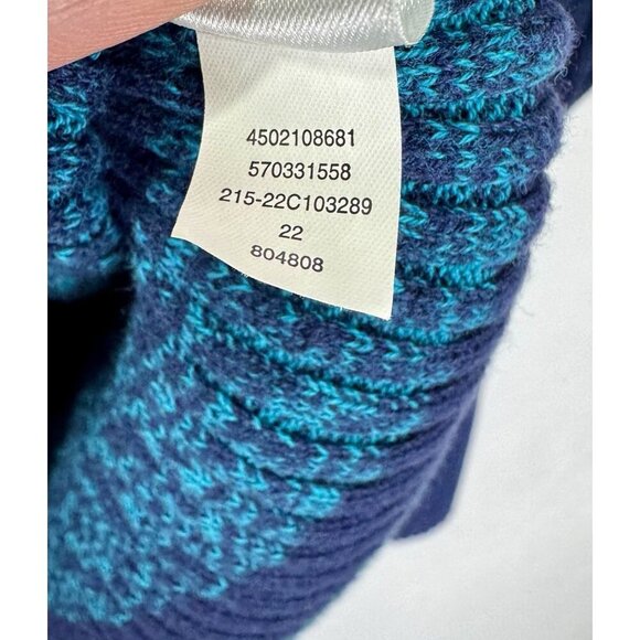 Chicos Ribbed Knit V-Neck Sweater Womens 3/XL Multicolor Stripe Pullover Classic - Picture 6 of 10